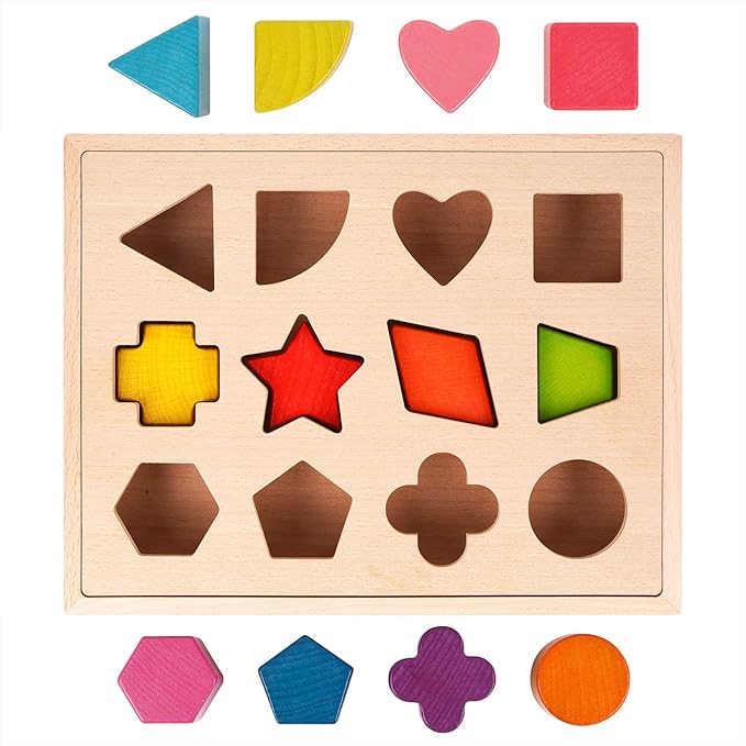 BlockPlay | Sortera block i rätt fack - Pedagogisk sorteringsbräda i trä