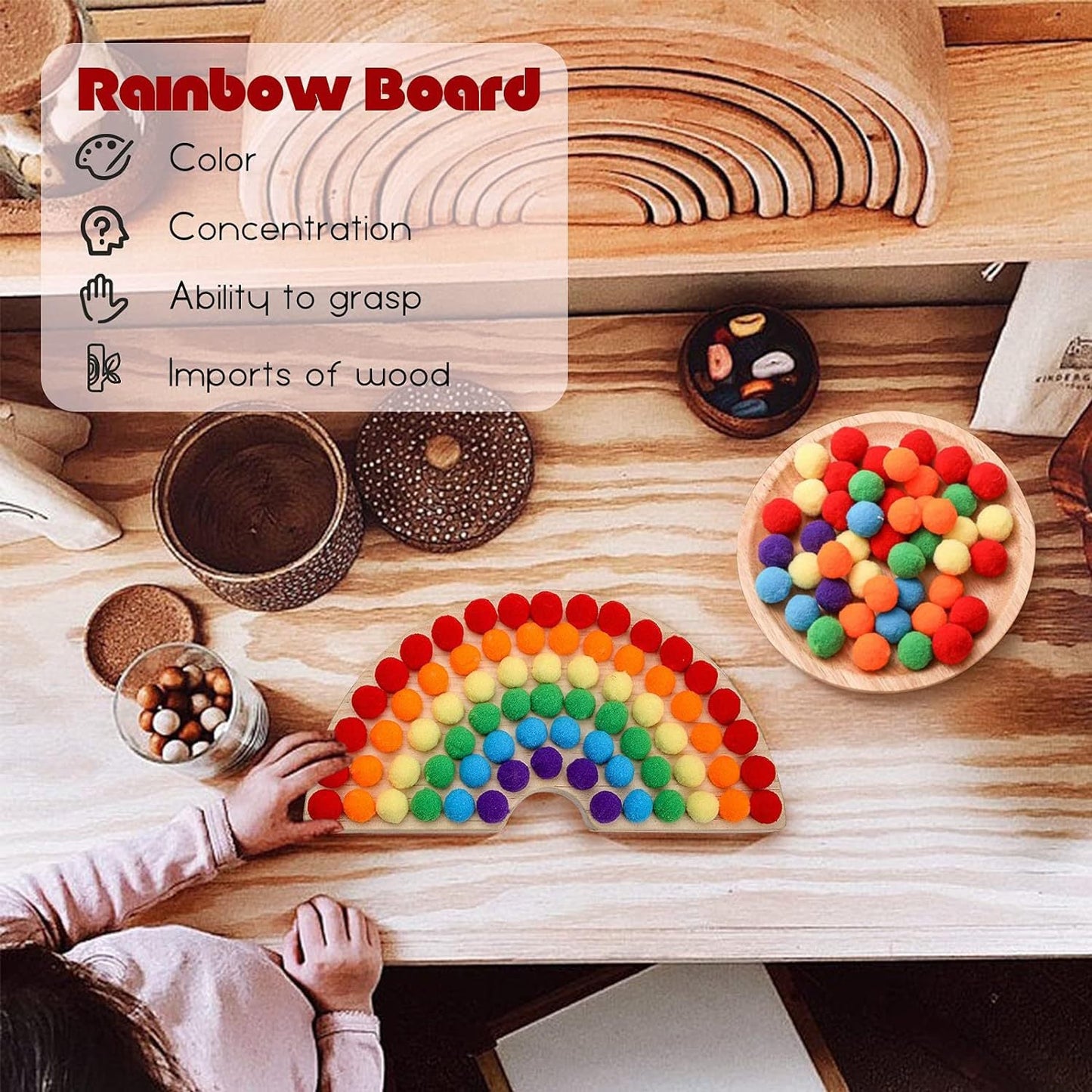 CleverBeads | Färgglad lärande räkning - Trä räkna- och sorteringsspel