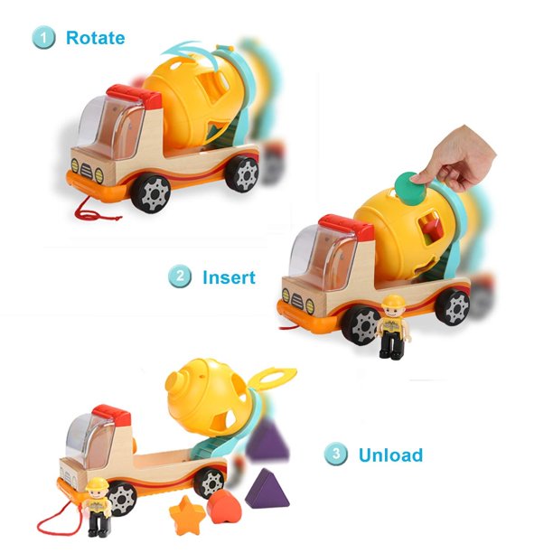 PuzzleTruck | Kombinera former för skojs skull - Byggklossar i trä