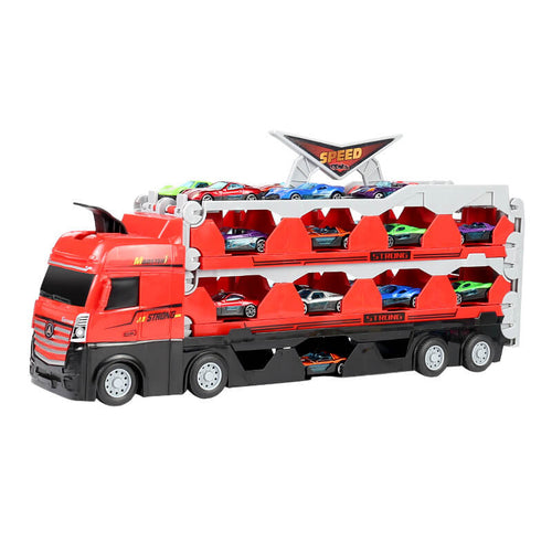 TurboTruck | Racerbana med startfunktion - Multifunktionell leksakslastbil