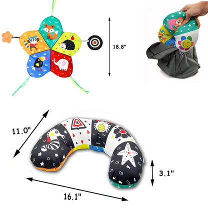SensoryPillow | Pedagogisk leksakskudde med bitring - Aktivitetskudde