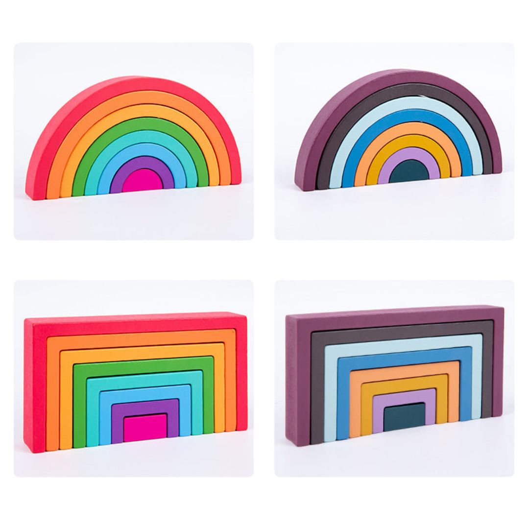 RainbowBalance | Upptäck färger och former - Pedagogiska stapelblock