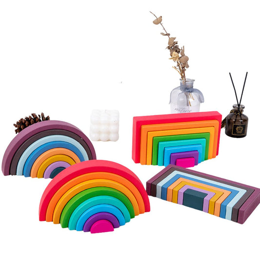 RainbowBalance | Upptäck färger och former - Pedagogiska stapelblock