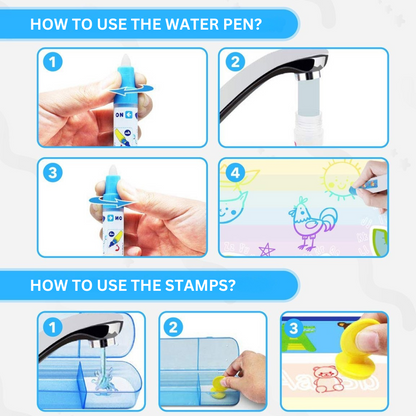 Magic Water Drawing mat | Lär dig läsa, skriva, rita och räkna