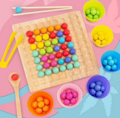 BeadBlox | Montessori Pärlbräda - Färg, Räkna & Vinn Spel för Kreativa Barn