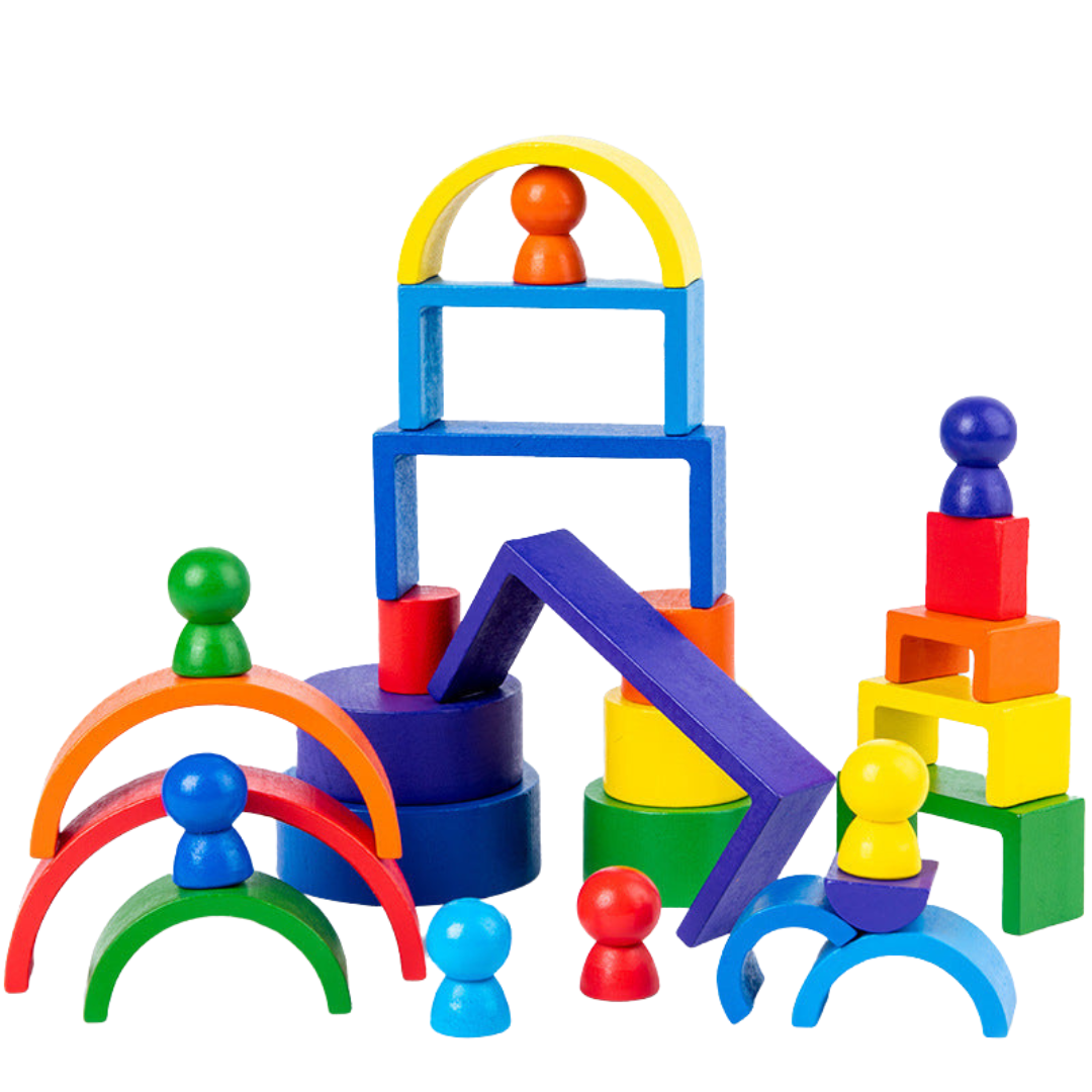 RainbowBalance | Upptäck färger och former - Pedagogiska stapelblock