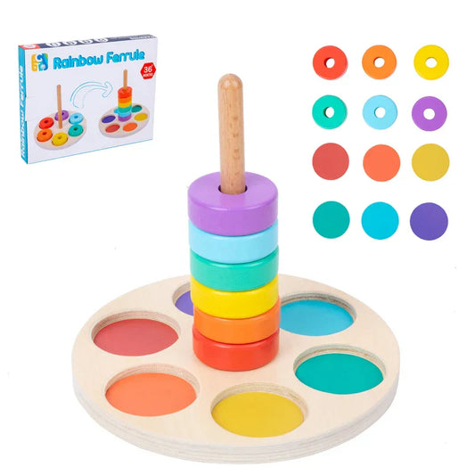 RainbowStack - färgglada staplar - stapelbara leksaker i trä